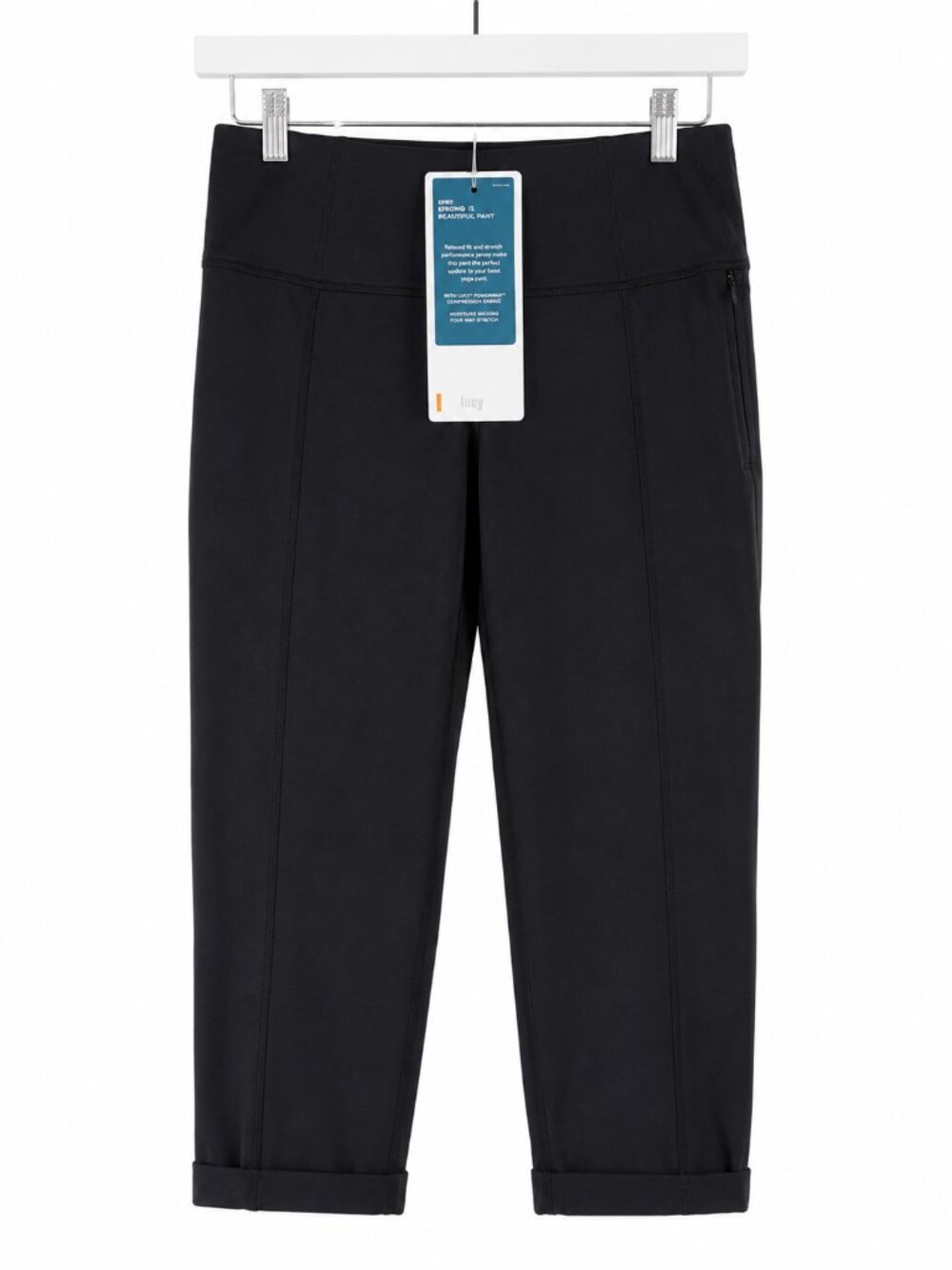 NWT Lucy Strong Is Beautiful Cropped Yoga Pants Black Small High Rise